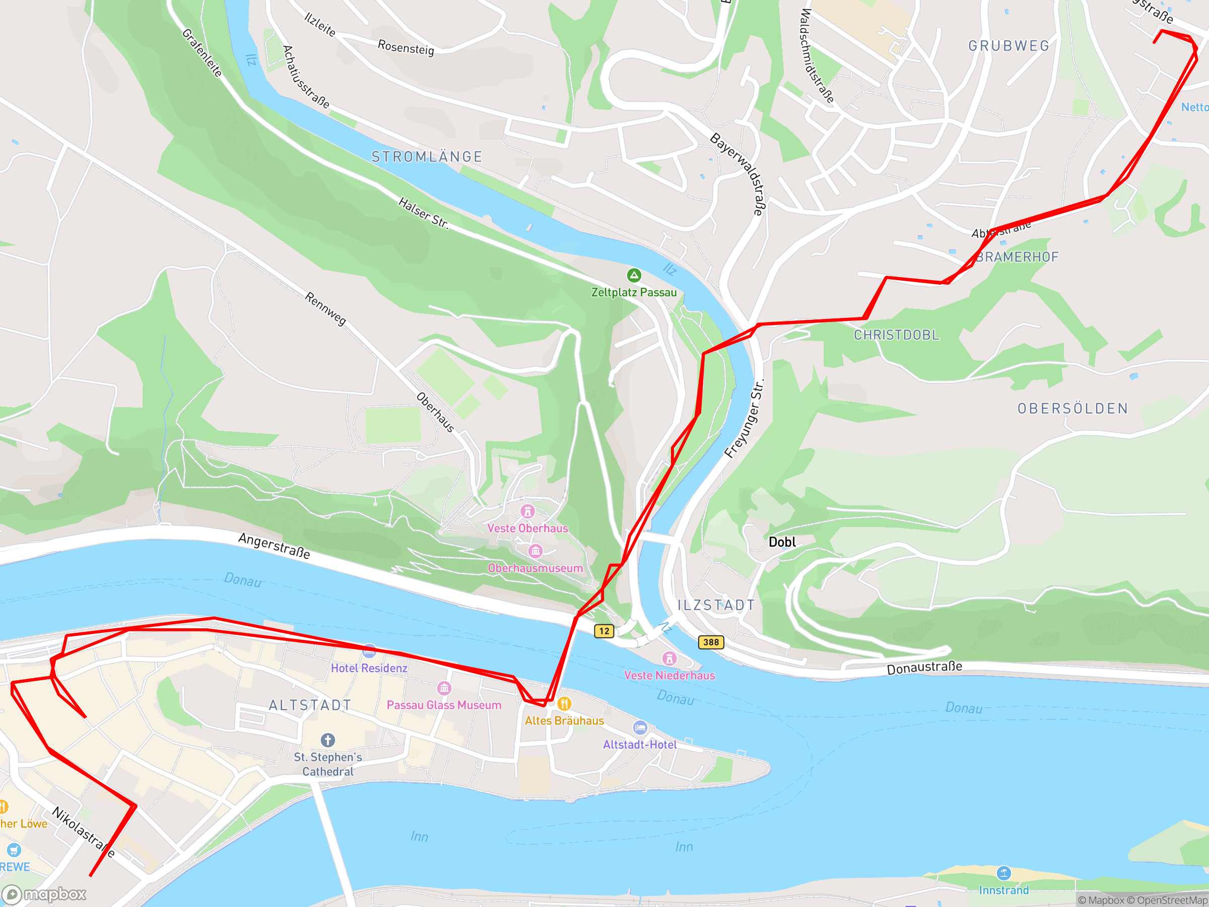 Karte der Aufzeichnung