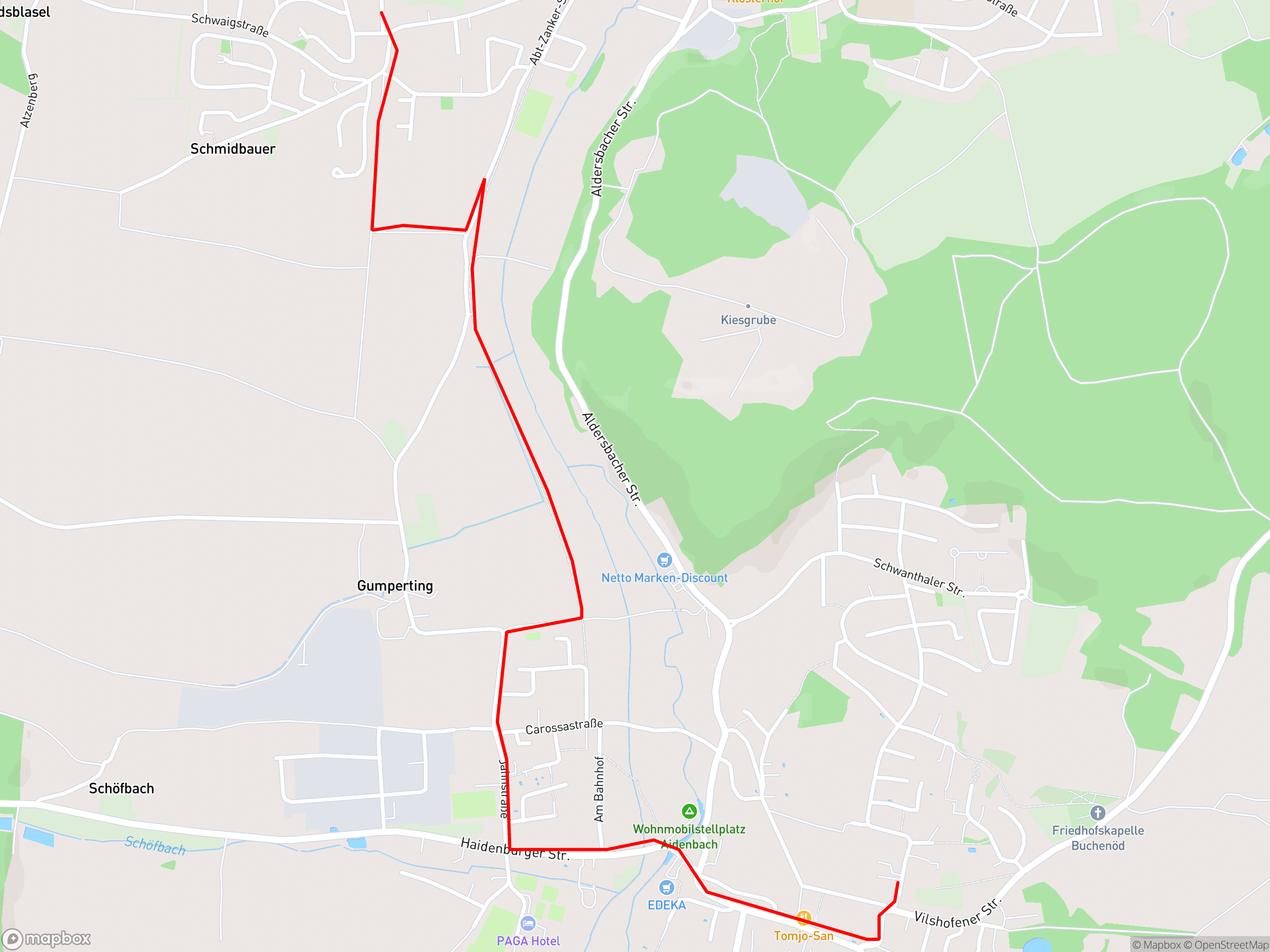 Karte der Aufzeichnung