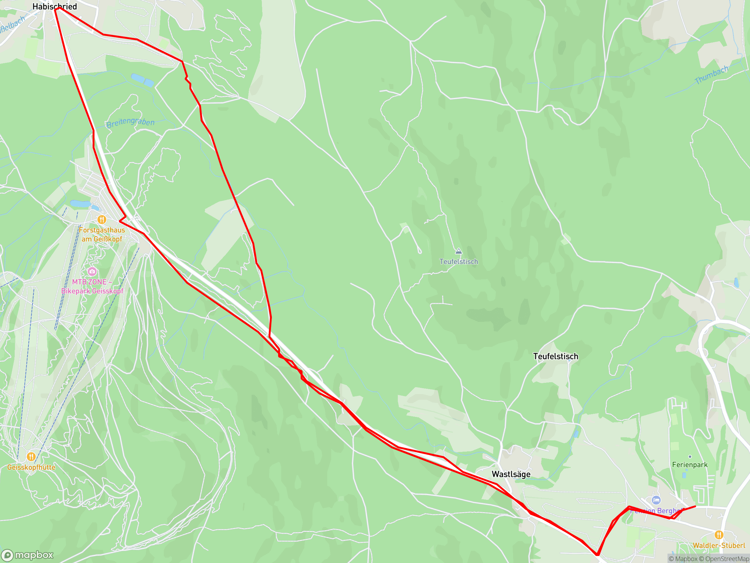 Karte der Aufzeichnung