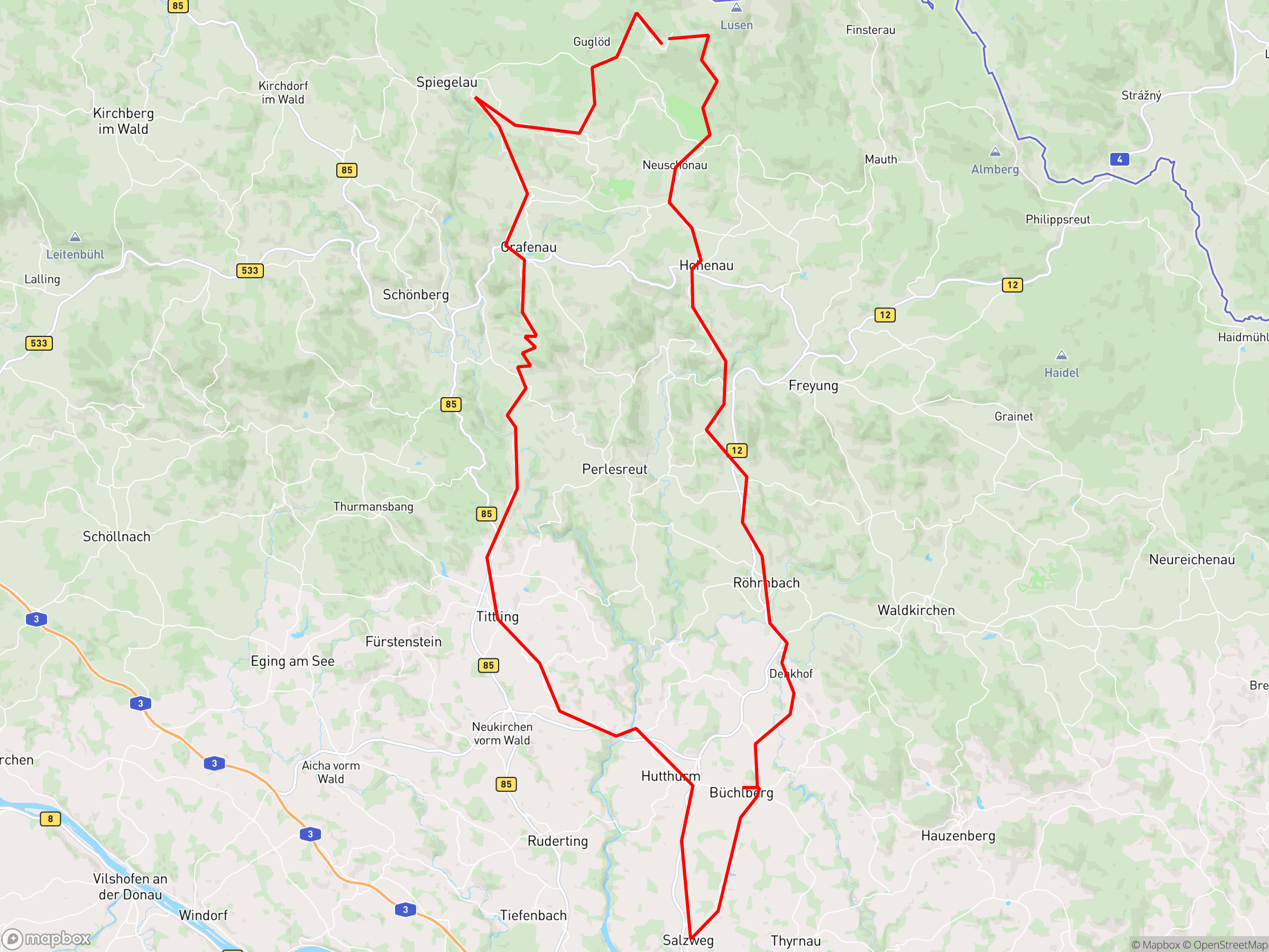 Karte der Aufzeichnung